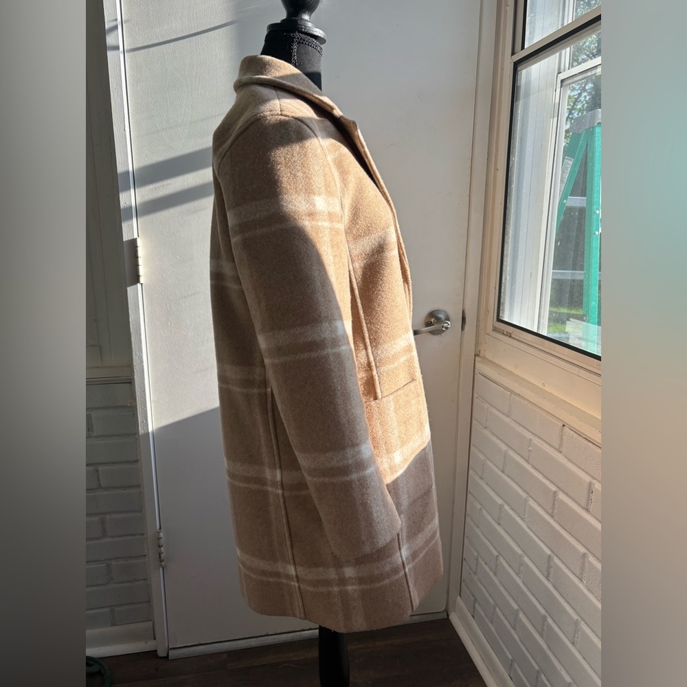 Untuckit Willa Wool Blend Tan Plaid Jacket Small workwear winter holiday‎ preppy - Picture 3 of 14